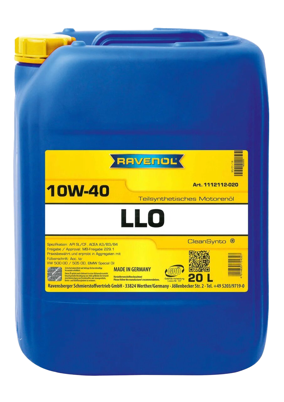 Моторное масло Ravenol LLO SAE 10W-40, 20л